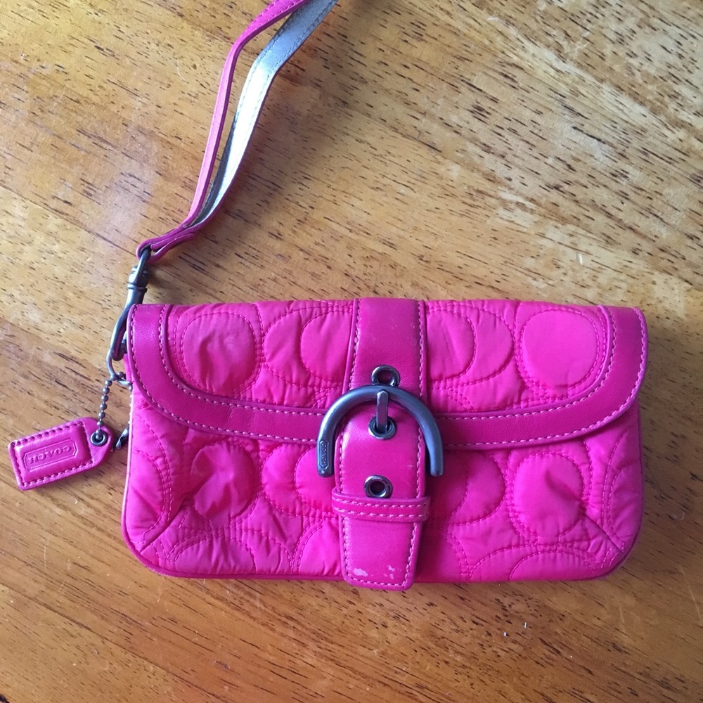 Pink Coach Wristlet